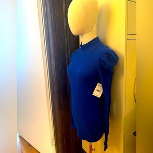 FreePeople cobalt blue shoulder neck with scrunched shoulders. NWT.